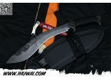 美国僵尸工坊 Zombie Tools #The Vakra “黑拳” 5160钢一体龙骨皮革包裹大型狗腿战斗刀