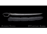 美国僵尸工坊 Zombie Tools #The D’Capitan Sabre “魔鬼船长”5160钢一体龙骨手工锻造皮革包裹D型刀柄马刀