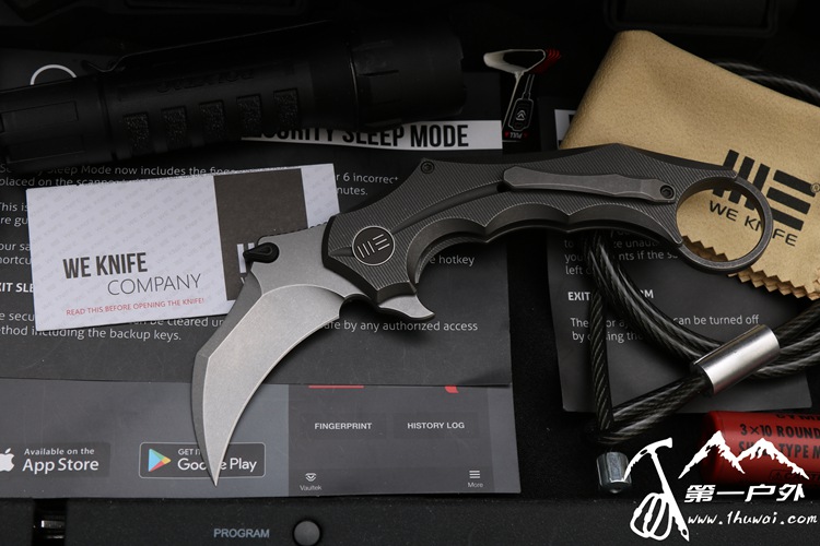 WE Knife Co. #Incisor 816B Karambit “爪牙”CPM-S35VN不锈钢钛柄快开战术爪刀