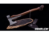 巴西著名刀匠埃尔希斯·布鲁格拉全手工制作超大号大马士革维京战斧