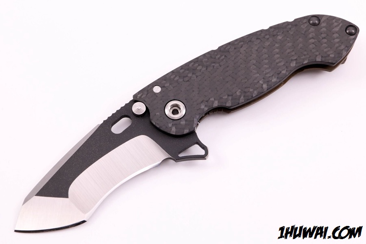 Direware定制刀#Solo V6 Flipper CPM20CV粉末钢碳纤维柄快开折刀