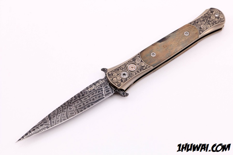  Protech  Custom 超技术高端定制# Don Ultimate Titanium 大马士革雕花侧跳