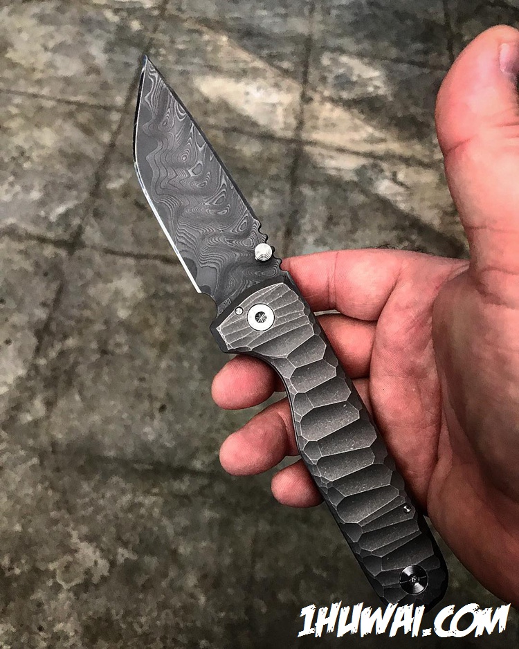 Compliance Edge Knives CEK定制 Broken 大马士革 独特石纹钛合金柄