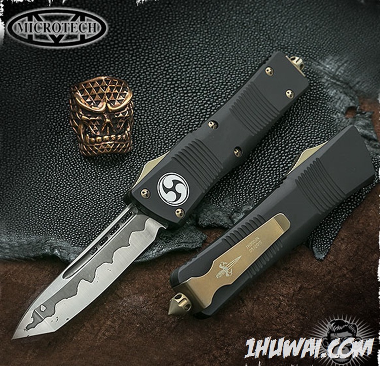 Microtech 微技术 Troodon Elmax钢刃纹 Tanto Laser Hamon “伤齿龙”