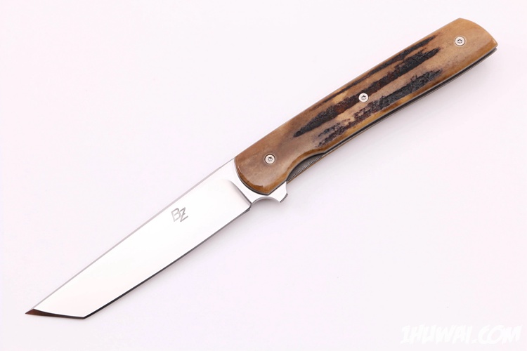 布拉德·辛克（Brad Zinker）Linerlock Flipper CPM154手工缎面的tanto雄鹿角