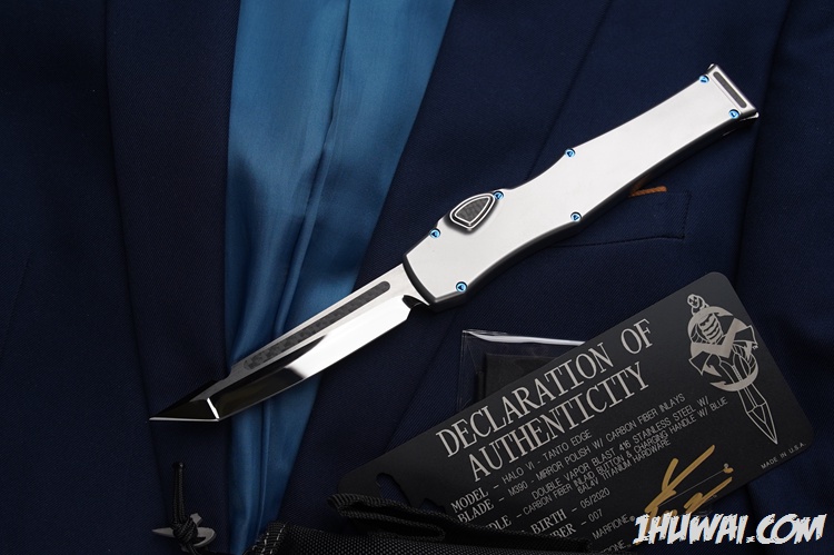 Marfione 微技术大剑标 SS Halo VI M390 Tanto 镜面碳纤维镶嵌钢柄