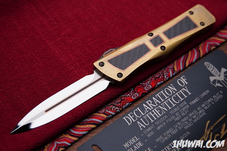 Marfione Custom 微技术大剑标 Combat Troodon D/E HP Blade Brass/Copper/CF 镜面铜柄碳纤镶嵌大龙