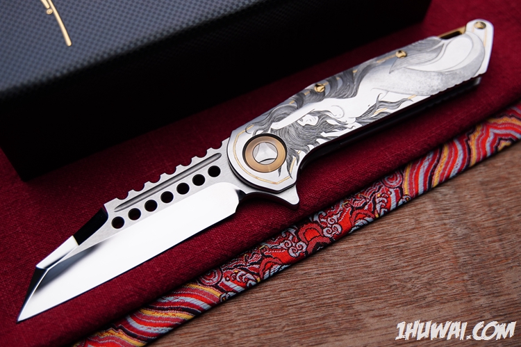 Marfione Custom 微技术大剑标 Warhound SS Jody Muller Engraved 2 Of 3 穆勒手雕钢柄 “美人鱼”