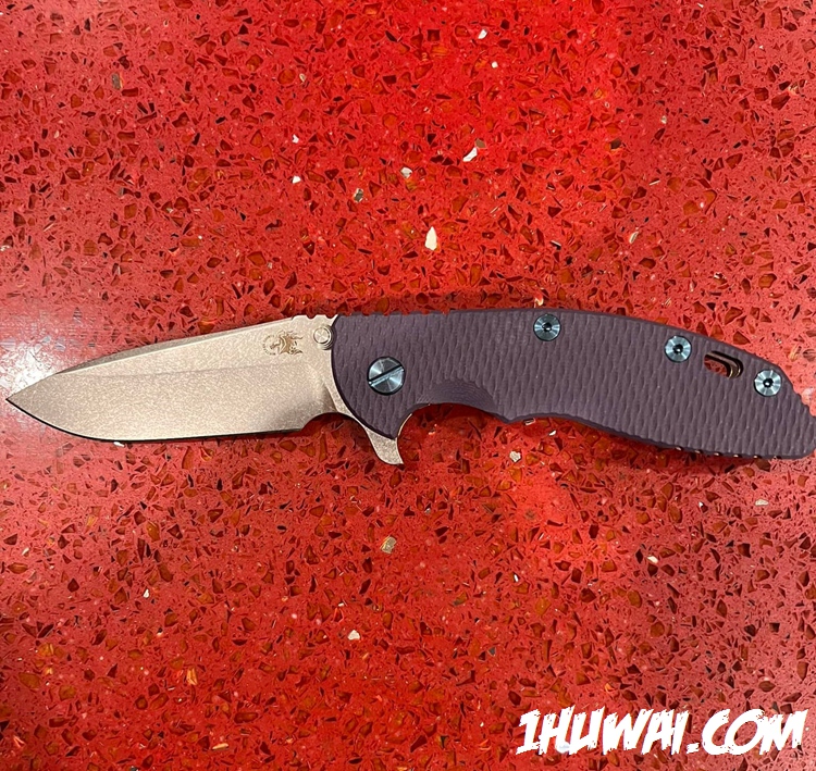 Hinderer 辛德勒 XM-18 3.5”Tri-Way  Spearpoint 矛头 CPM-20CV SW石洗 紫色狗爪+紫色G10贴片