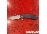 Hinderer 辛德勒 XM-18 3”Tri-Way Skinner 剥皮 CPM-20CV钢石洗 Chaos蓝色狗爪 +紫色G10 贴片